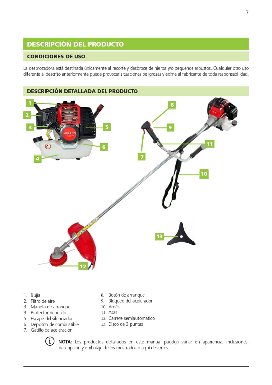 Pag. 7 - Instrucciones desbrozadora LHD52L